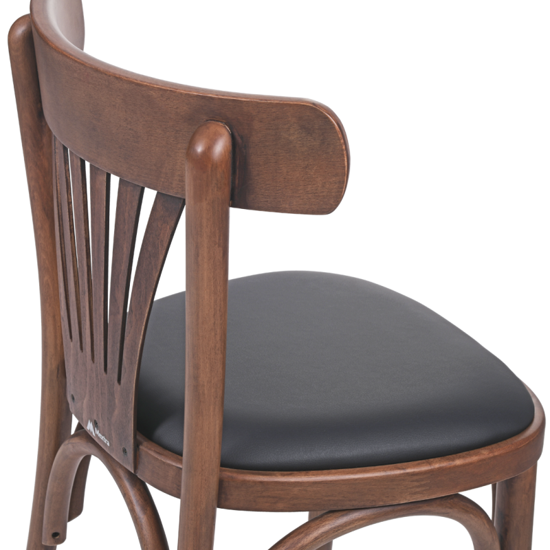 Krzesło gięte Boomerang tapicerowane z siedziskiem z ekosk&oacute;ry - oparcie tył