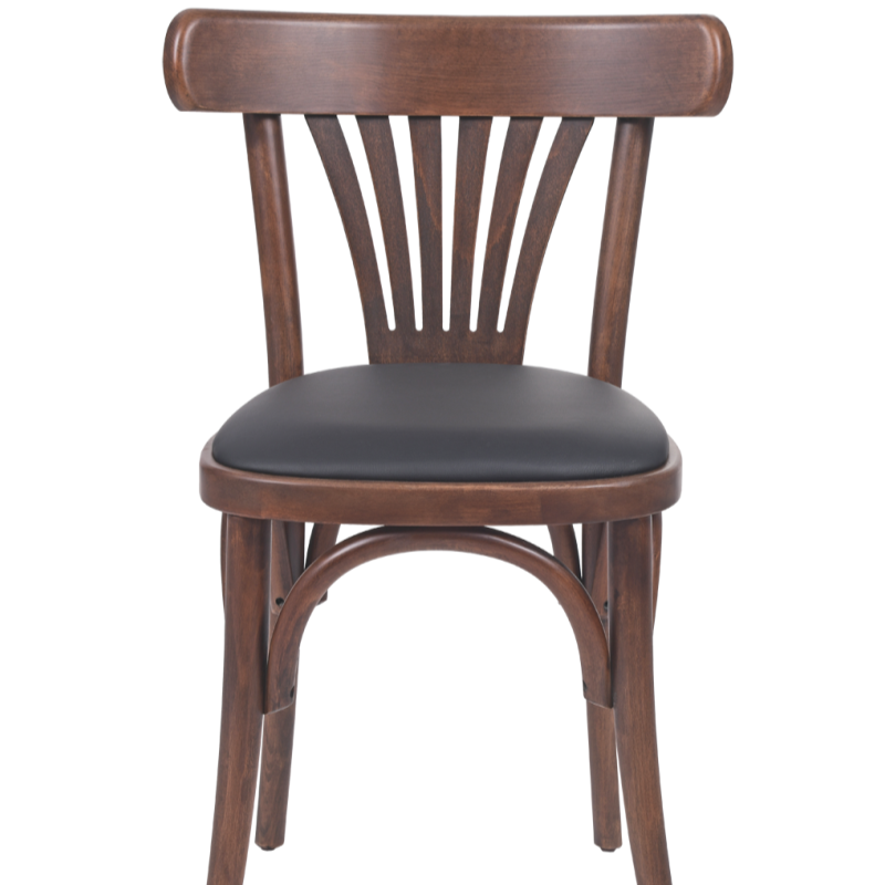 Krzesło gięte Boomerang tapicerowane z siedziskiem z ekosk&oacute;ry - prz&oacute;d