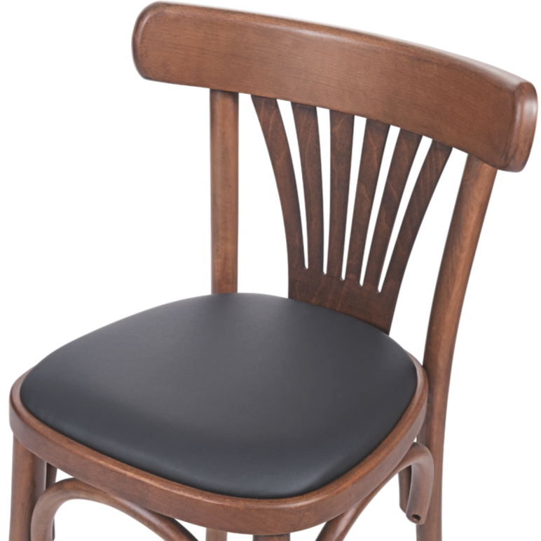 Krzesło gięte Boomerang tapicerowane z siedziskiem z ekosk&oacute;ry - siedzisko