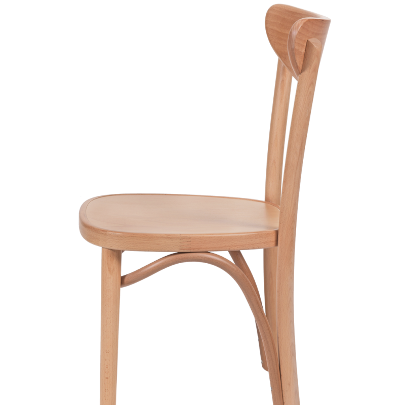 Krzesło drewniane gięte Boomerang naturalny - bok
