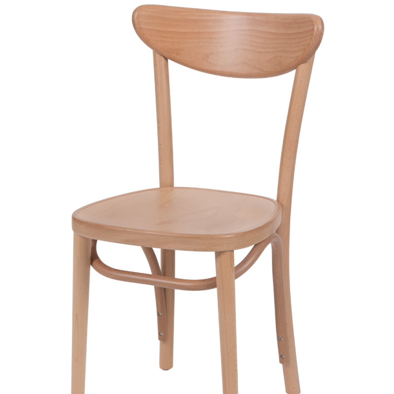 Krzesło drewniane gięte Boomerang naturalny - widok og&oacute;lny