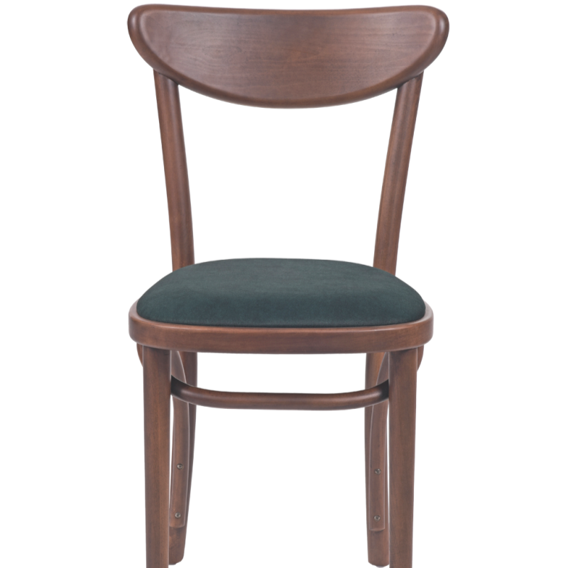 Krzesło gięte Boomerang tapicerowane z siedziskiem zielonym - prz&oacute;d