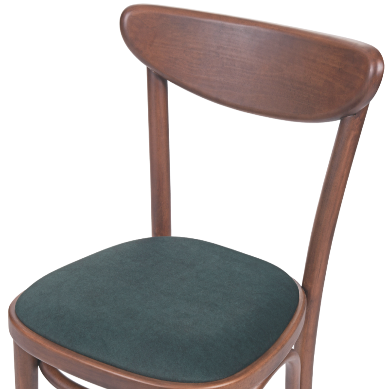 Krzesło gięte Boomerang tapicerowane z siedziskiem zielonym - siedzisko