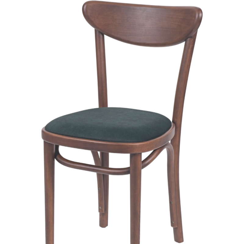 Krzesło gięte Boomerang tapicerowane z siedziskiem zielonym - widok og&oacute;lny