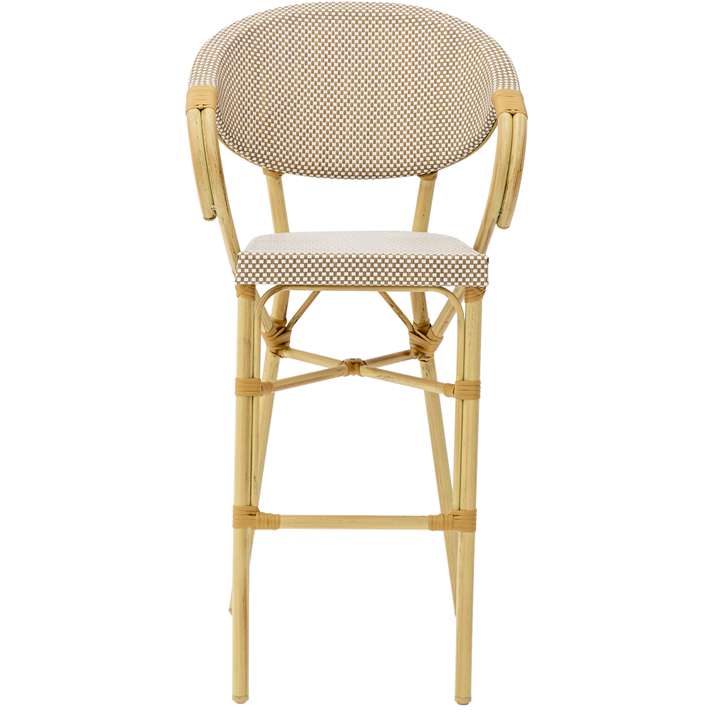 Krzesło technorattanowe Camillo Bar brązowo-beżowe - prz&oacute;d