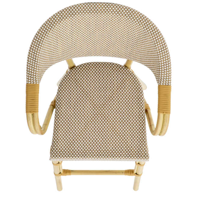 Krzesło technorattanowe Camillo Bar brązowo-beżowe -siedzisko i oparcie