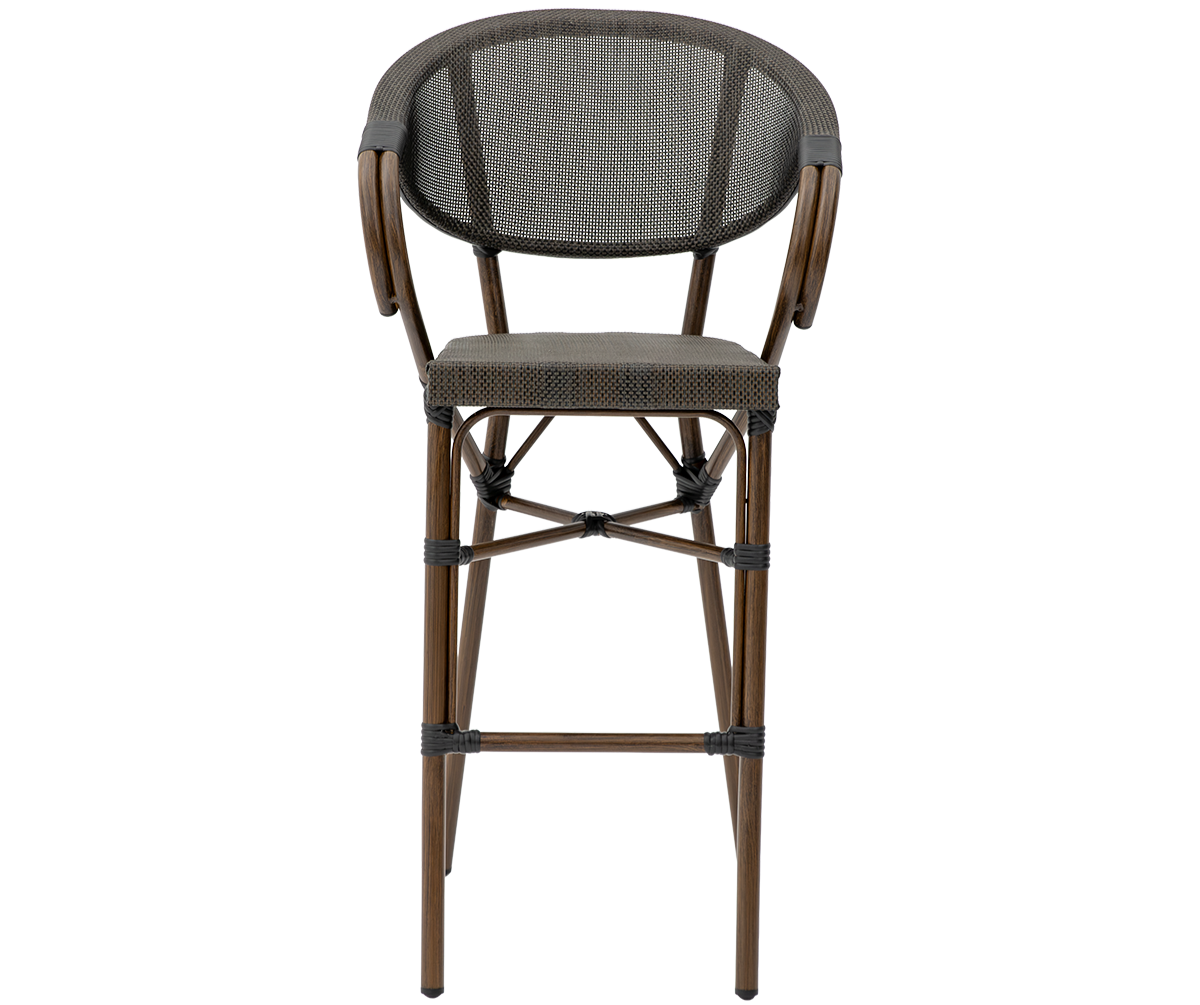 Krzesło technorattanowe Camillo Bar ciemny antracyt - przód