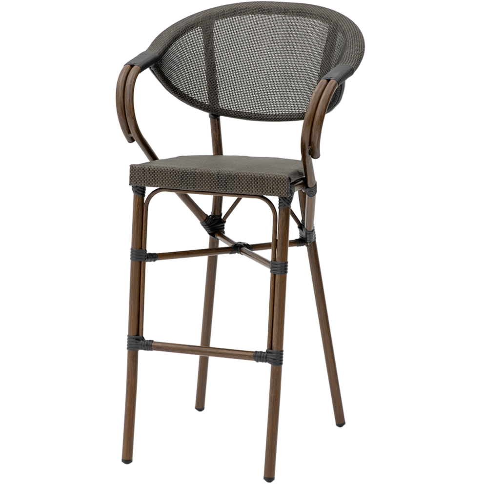 Krzesło technorattanowe Camillo Bar ciemny antracyt - widok ogólny