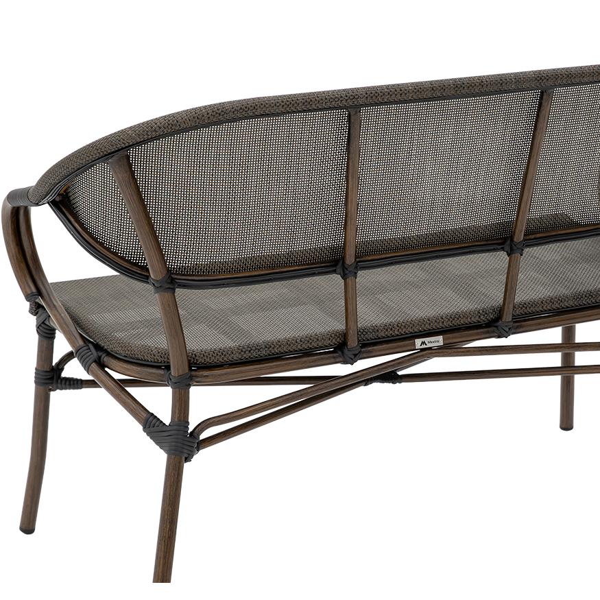 Ławka outdoorowa Camillo Bench ciemny antracyt - og&oacute;lny widok od tyłu.