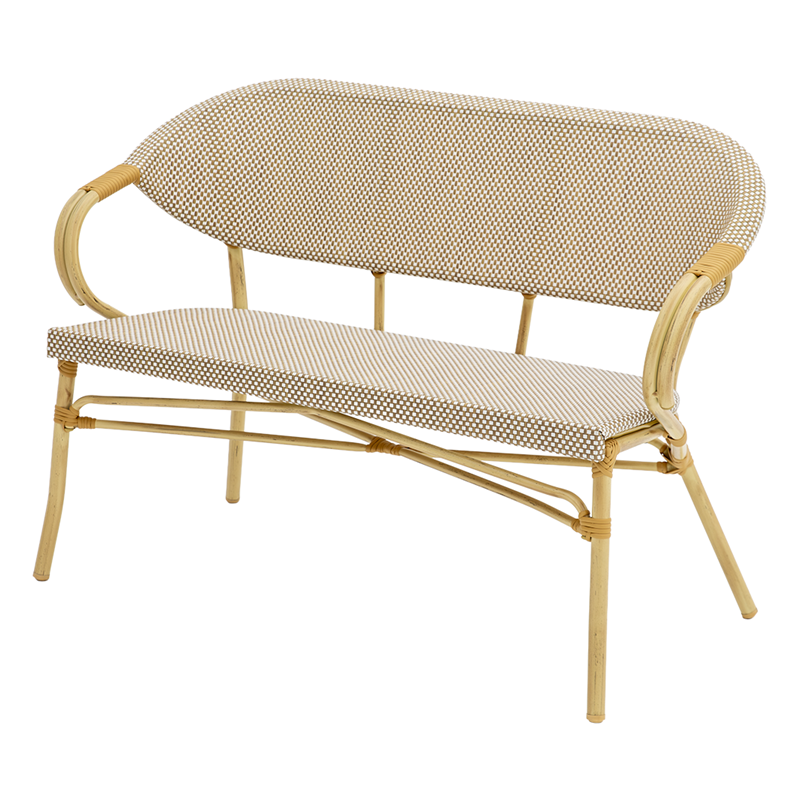 Ławka outdoorowa Camillo Bench beżowa - widok og&oacute;lny.