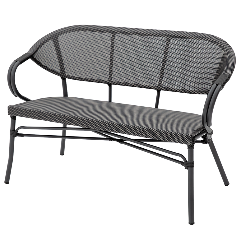 Ławka outdoorowa Camillo Bench czarno-grafitowa - widok og&oacute;lny.