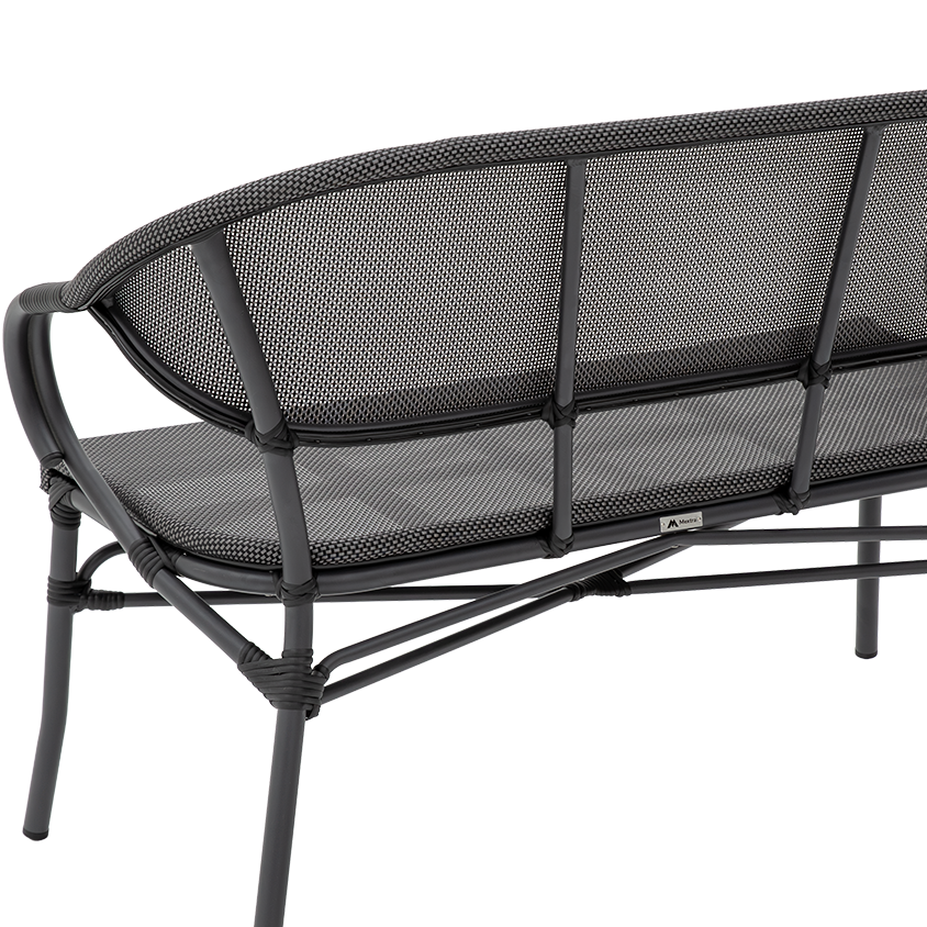 Ławka outdoorowa Camillo Bench czarno-grafitowa - og&oacute;lny widok od tyłu.