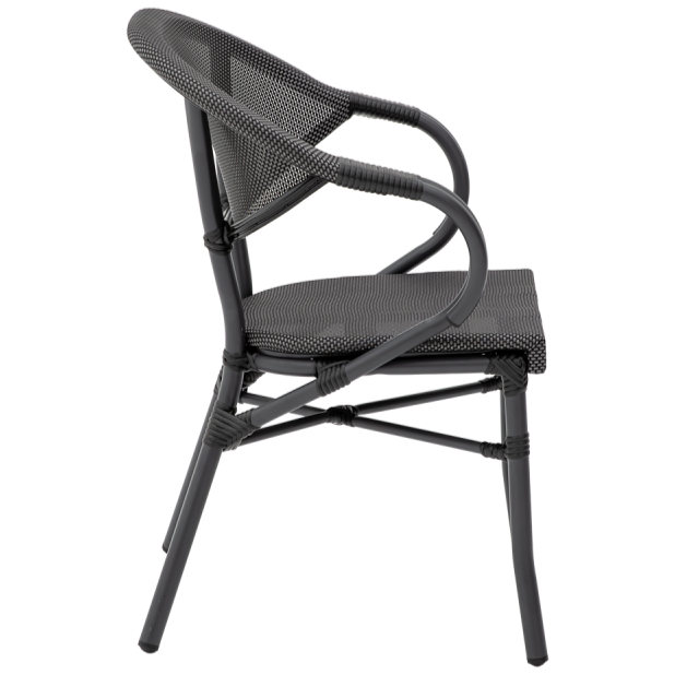 Krzesło Camillo czarno-grafitowe - bok