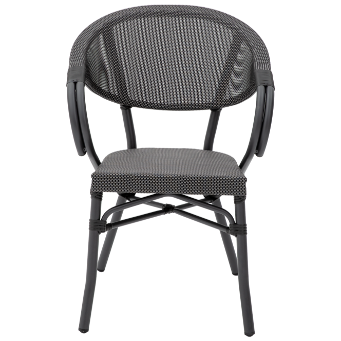 Krzesło Camillo czarno-grafitowe - prz&oacute;d