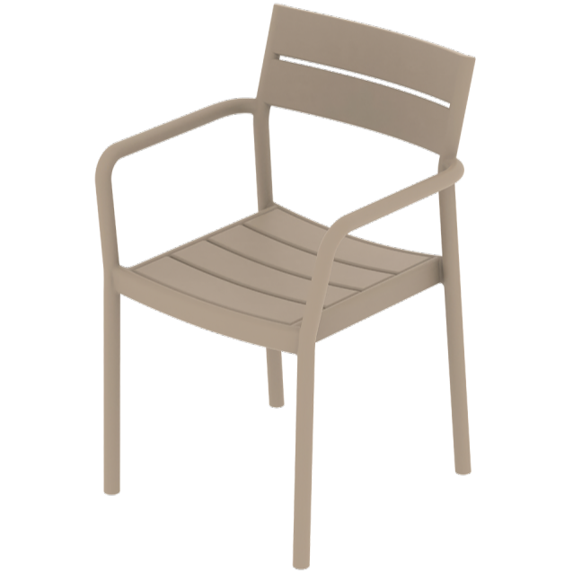 Krzesło outdoorowe Capri Arm beżowe - widok og&oacute;lny