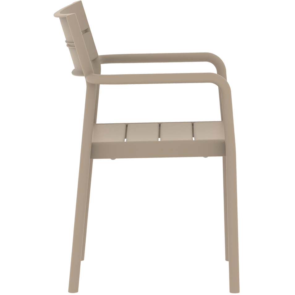 Krzesło outdoorowe Capri Arm beżowe - bok