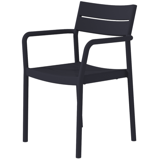 Krzesło outdoorowe Capri Arm czarne - widok og&oacute;lny