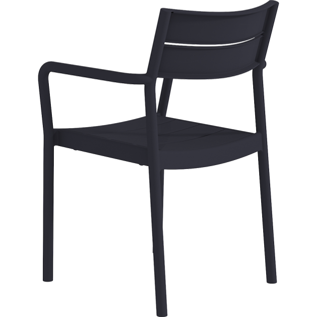 Krzesło outdoorowe do ogr&oacute;dk&oacute;w piwnych Capri Arm czarne - tył
