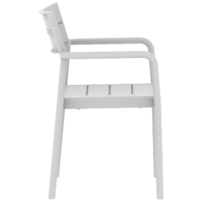 Krzesło do ogr&oacute;dk&oacute;w gastronomicznych Capri Arm popielate - bok