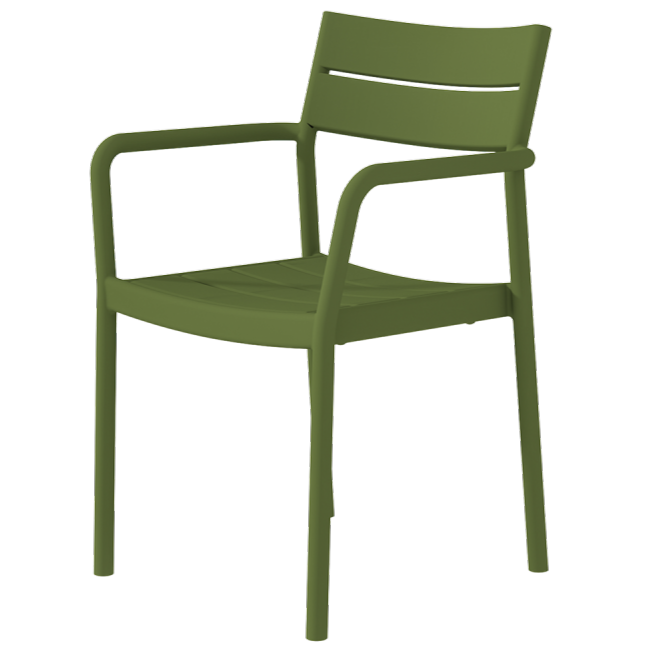 Krzesło outdoorowe Capri Arm zielone - widok ogólny
