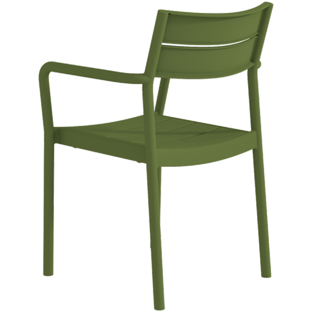 Krzesło do ogródków piwnych Capri Arm zielone - tył