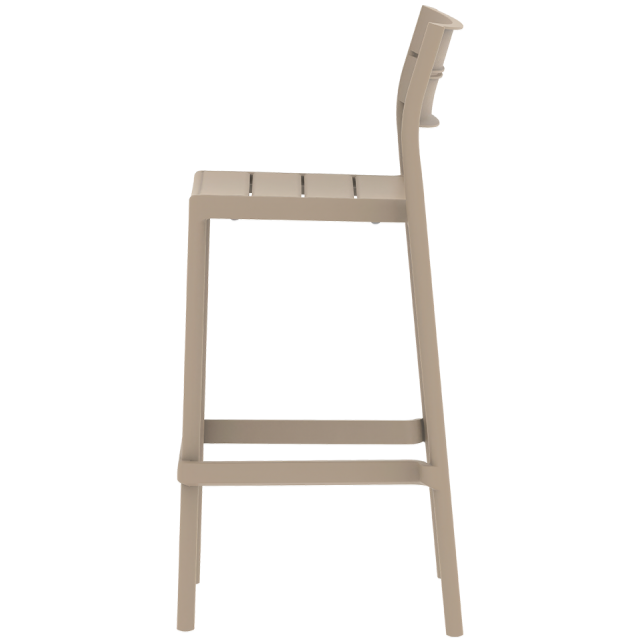 Krzesło barowe outdoorowe Capri Bar beżowe - bok