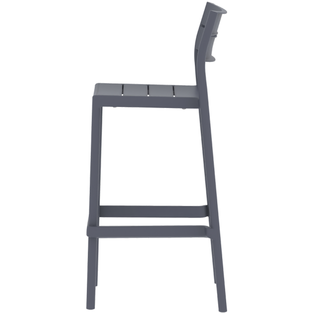 Krzesło outdoorowe barowe Capri Bar ciemnoszare - bok