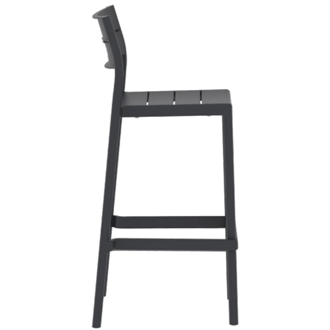Krzesło barowe outdoorowe Cacpri Bar czarne - bok