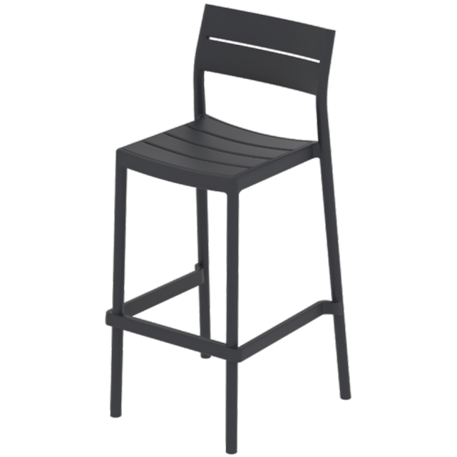 Krzesło outdoorowe barowe Capri Bar czarne - widok ogólny