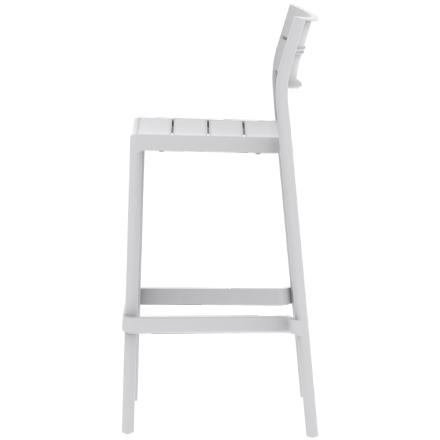 Krzesło barowe outdoorowe Capri Bar popielate - bok