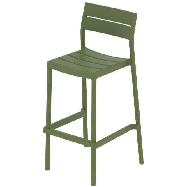 Krzesło barowe outdoorowe Capri Bar zielone - widok ogólny