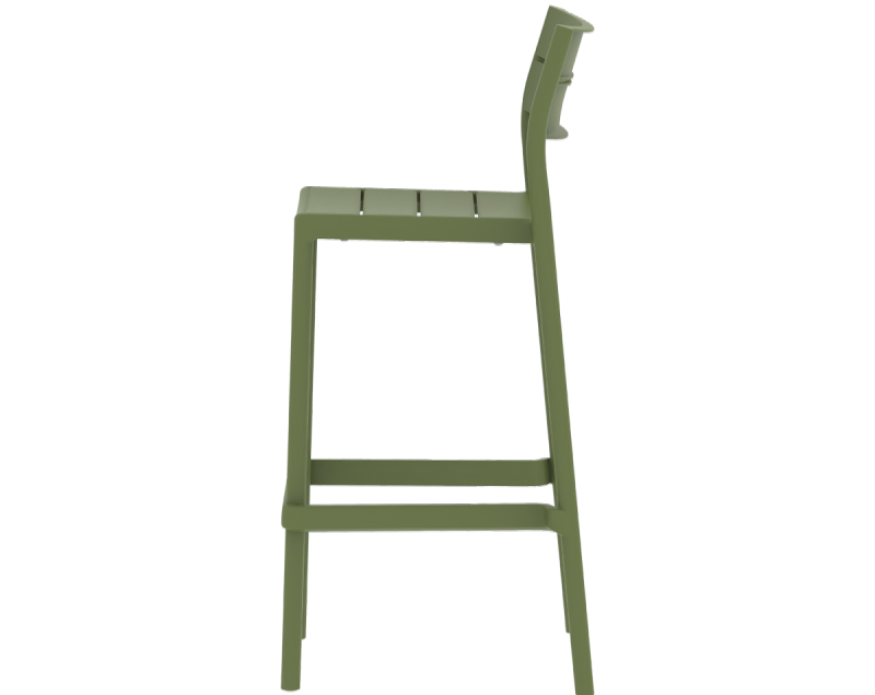 Krzesło outdoorowe barowe Capri Bar zielone - bok