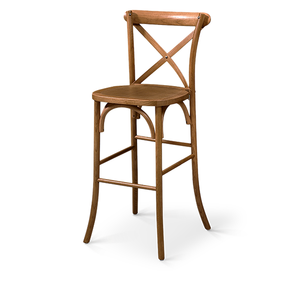 Cross Back Wood Bar ciemny rustykalny izo