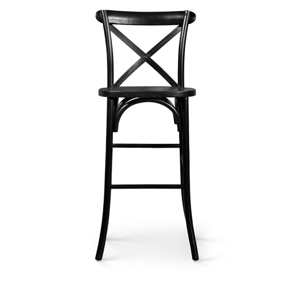 Cross Back Wood Bar czarny przod