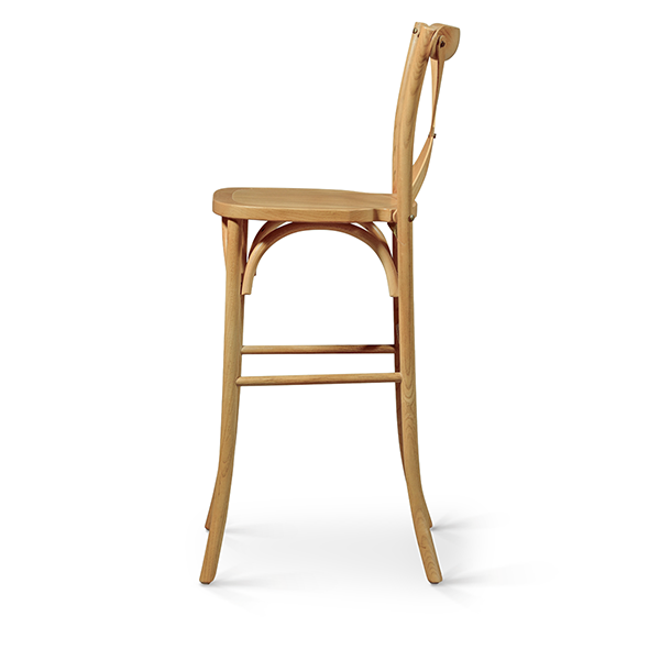 Cross Back Wood Bar jasny dab bok