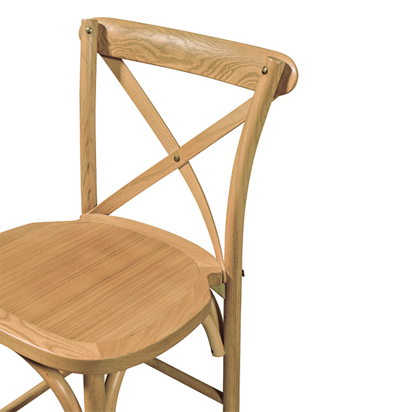 Cross Back Wood Bar jasny dab detal