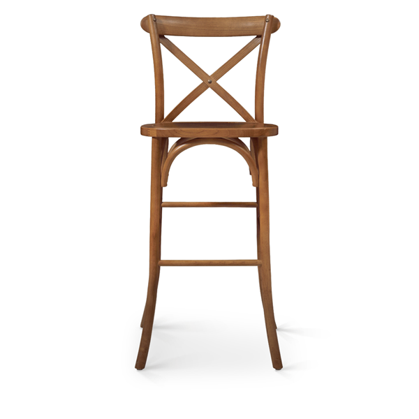 Cross Back Wood Bar jasny rustykalny przod