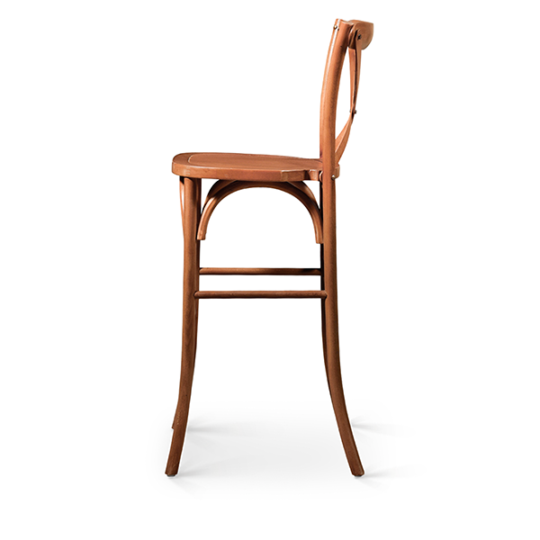 Cross Back Wood Bar orzech bok