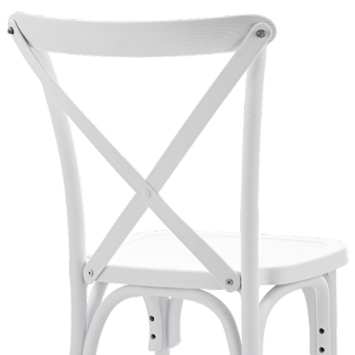 Krzesło Cross-Back Polywood białe - tył oparcia