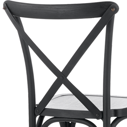 Krzesło Cross-Back Polywood czarne - tył oparcia