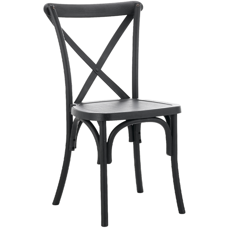 Krzesło Cross-Back Polywood czarne - widok ogólny