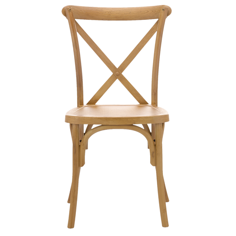 Krzesło Cross-Back Polywood naturalne - prz&oacute;d