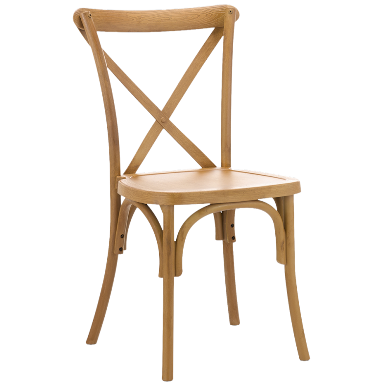 Krzesło Cross-Back Polywood naturalne - widok og&oacute;lny