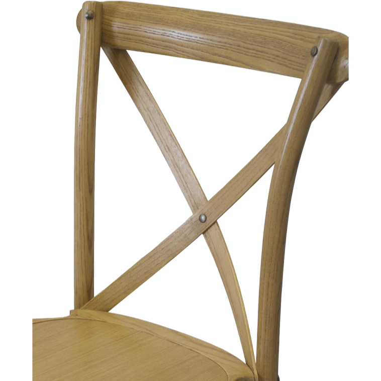 Krzesło Cross-Back Wood jasne rustykalne - oparcie