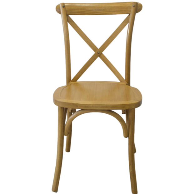Krzesło Cross-Back Wood jasne rustykalne - prz&oacute;d