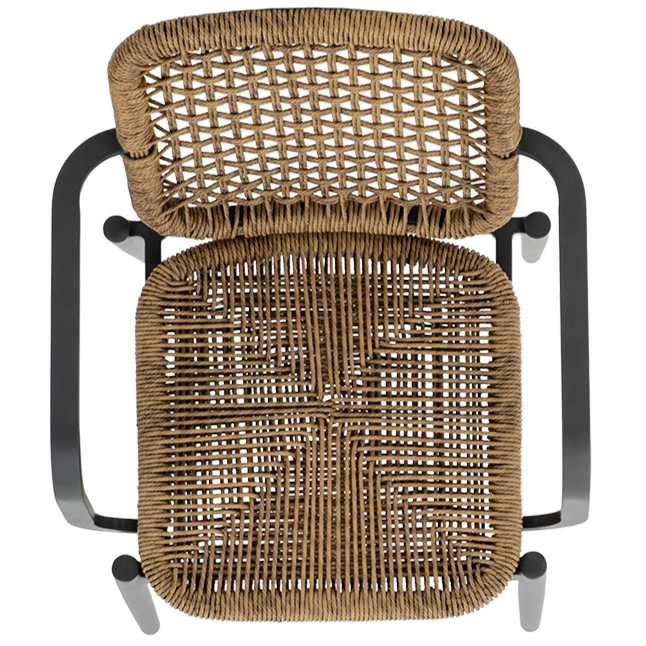 Krzesło technorattanowe Diego brązowe - siedzisko