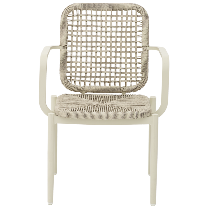 Krzesło technorattanowe Diego jasnobeżowe - prz&oacute;d