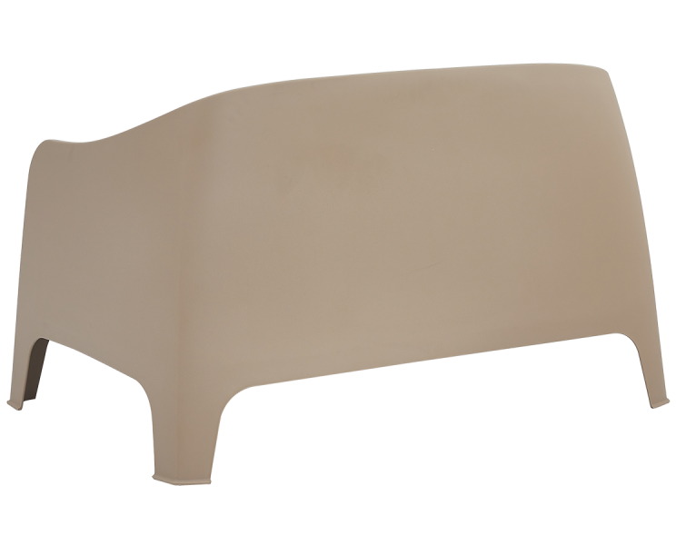 Ławka outdoorowa plastikowa Duna Bench beżowa - tył izo