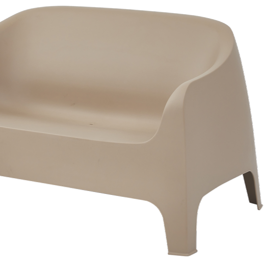 Ławka outdoorowa Duna Bench beżowa - widok og&oacute;lny 