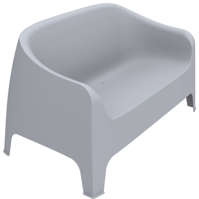 Ławka outdoorowa plastikowa Duna Bench - widok izo 2